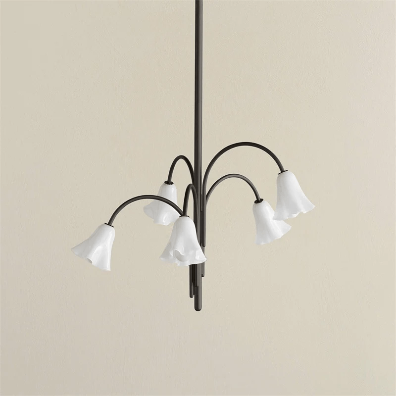 Aurora Chandelier Blossom Petal Glass Arms - Neutralighting