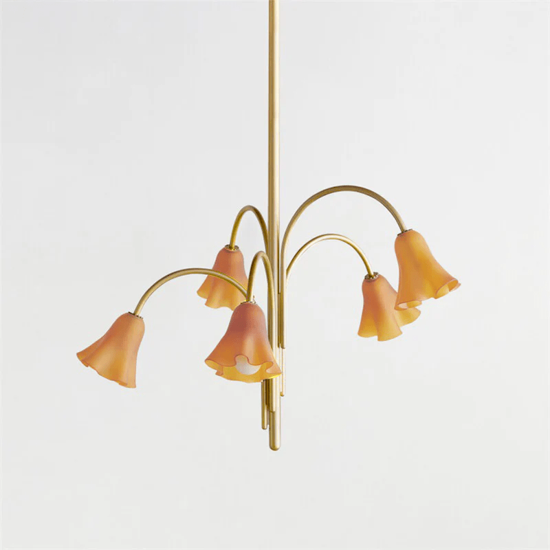 Aurora Chandelier Blossom Petal Glass Arms - Neutralighting