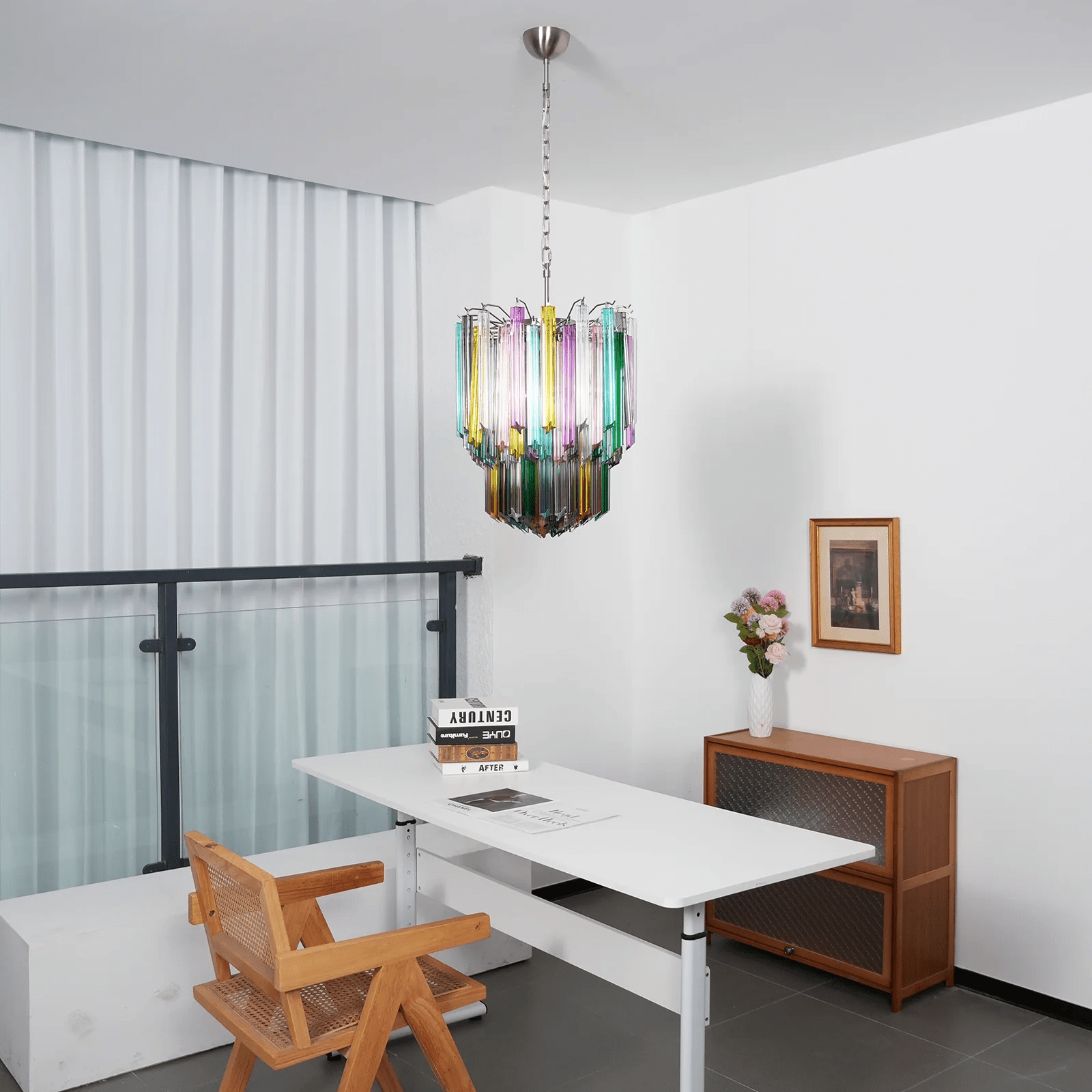 Aurora Chandelier Murano Glass Colorful Prism - Neutralighting