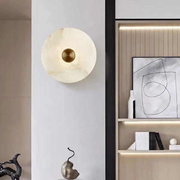 Selene Minimalist Alabaster Ceiling Light - Blowlighting