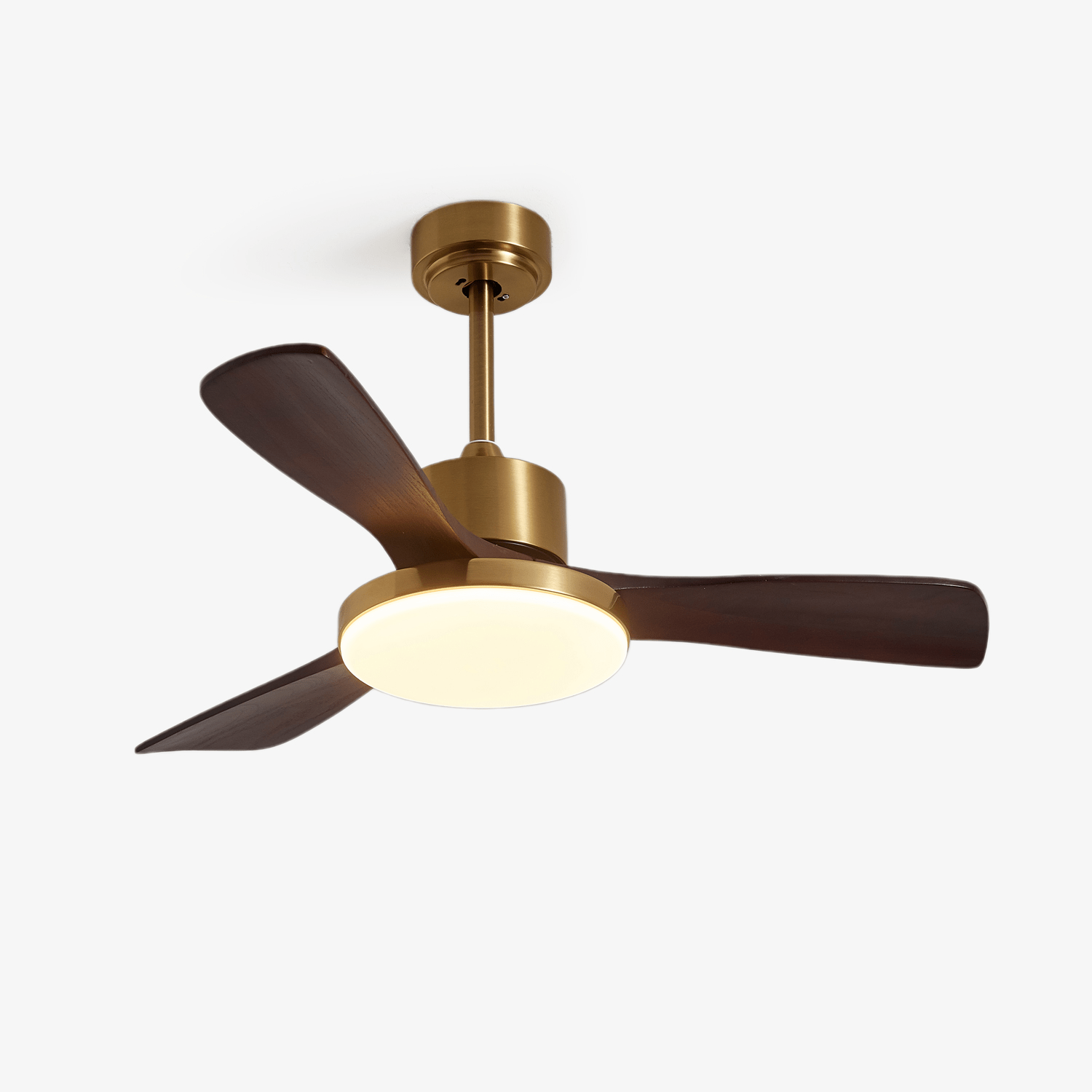 Xen Moderner Deckenventilator mit Holz und Licht, Gesamtansicht