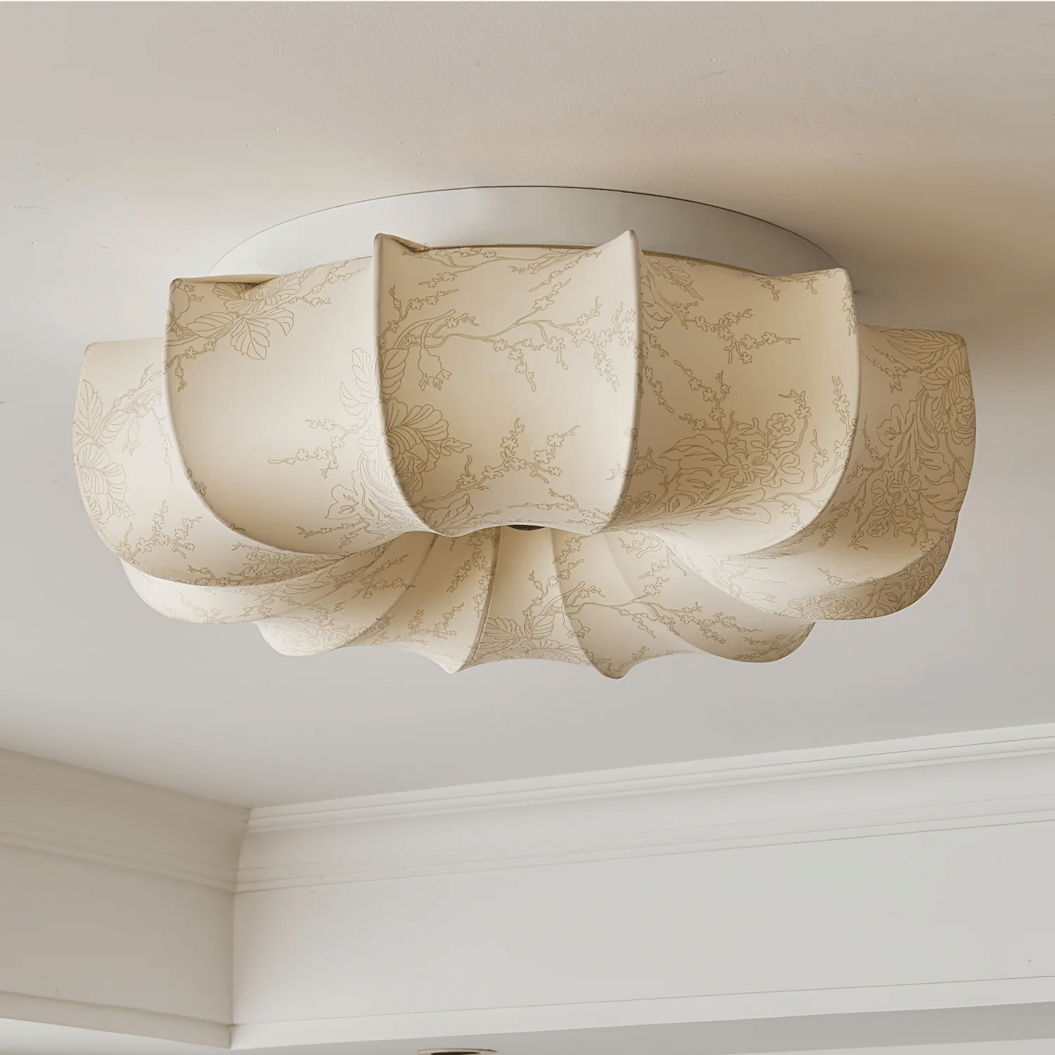 Vivaria Premium Nordic Art Deckenleuchte aus Holz und Stoff-Letslighting