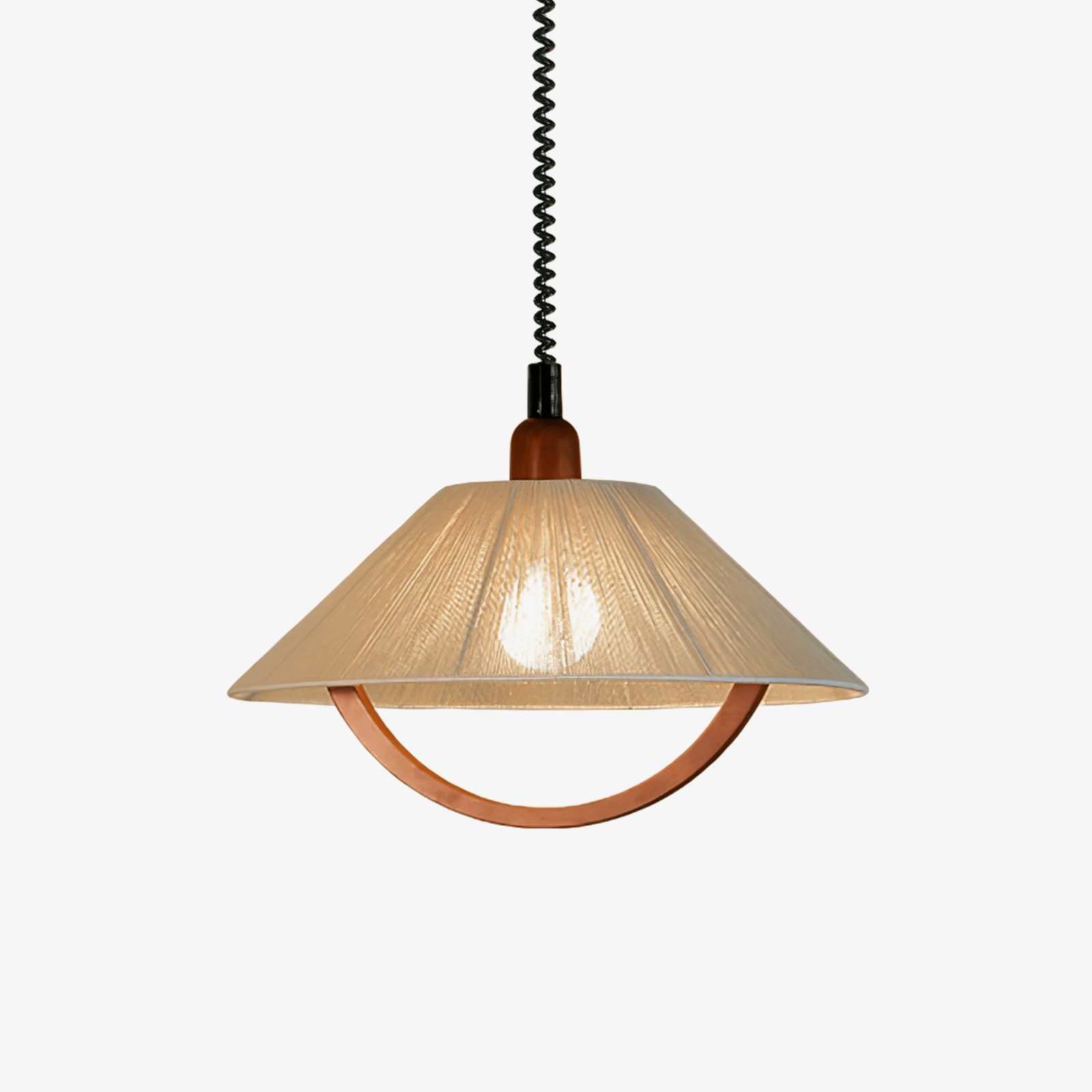 Eleanor Minimalistische Pendelleuchte aus Holz und Stoff-Letslighting