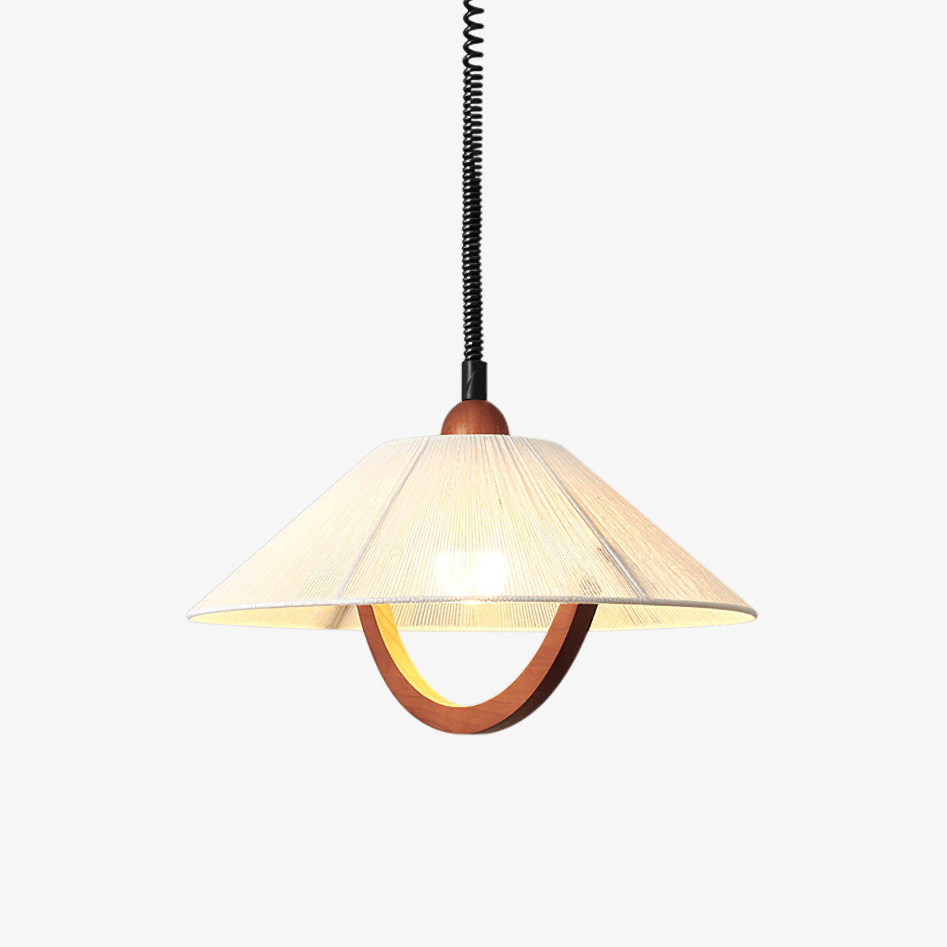 Eleanor Minimalistische Pendelleuchte aus Holz und Stoff-Letslighting