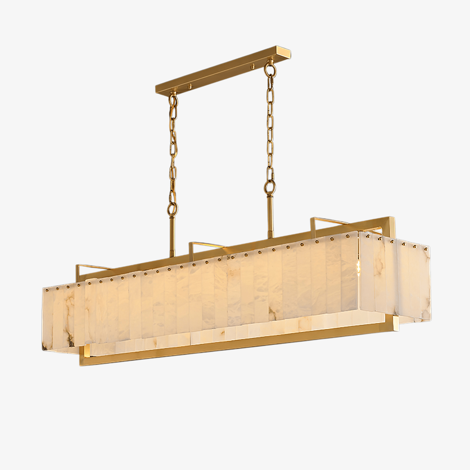 Aether Rectangular Alabaster Pendant Light Chandelier - Neutralighting