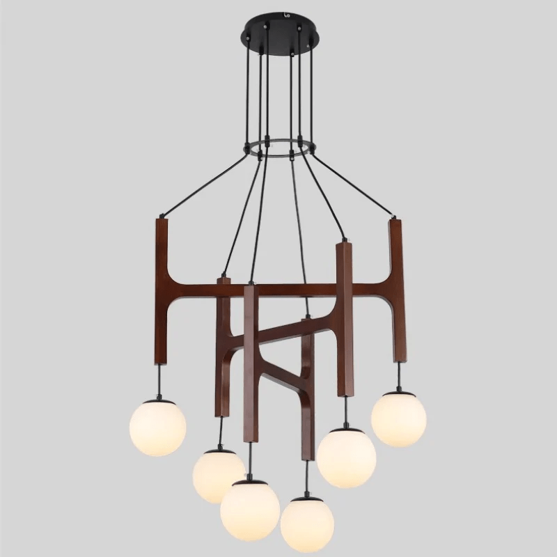 Xylocube Geometrische Pendelleuchte aus Holzkugel-Letslighting