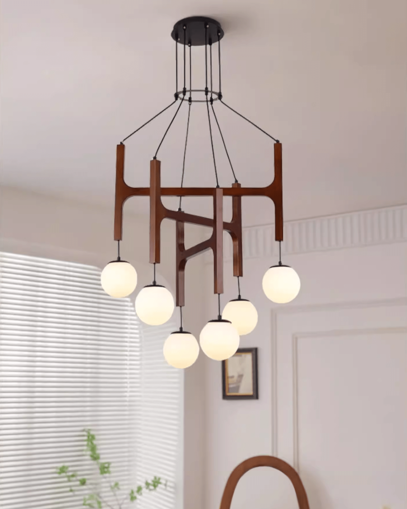 Xylocube Geometrische Pendelleuchte aus Holzkugel-Letslighting