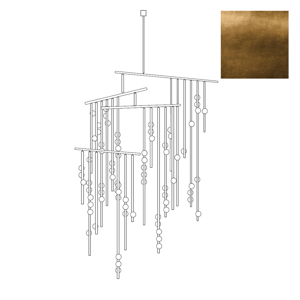 Eurzoris Geometrischer Linearer Kronleuchter aus Messing-Letslighting
