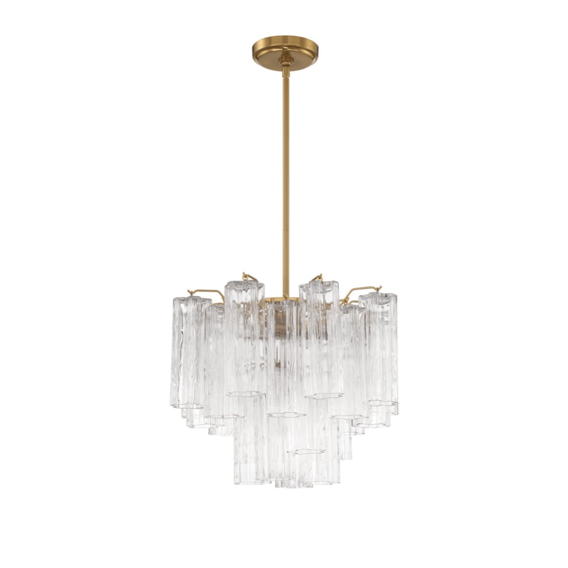 Aurora Murano Chandelier Glass Tube Layered Amber - Neutralighting