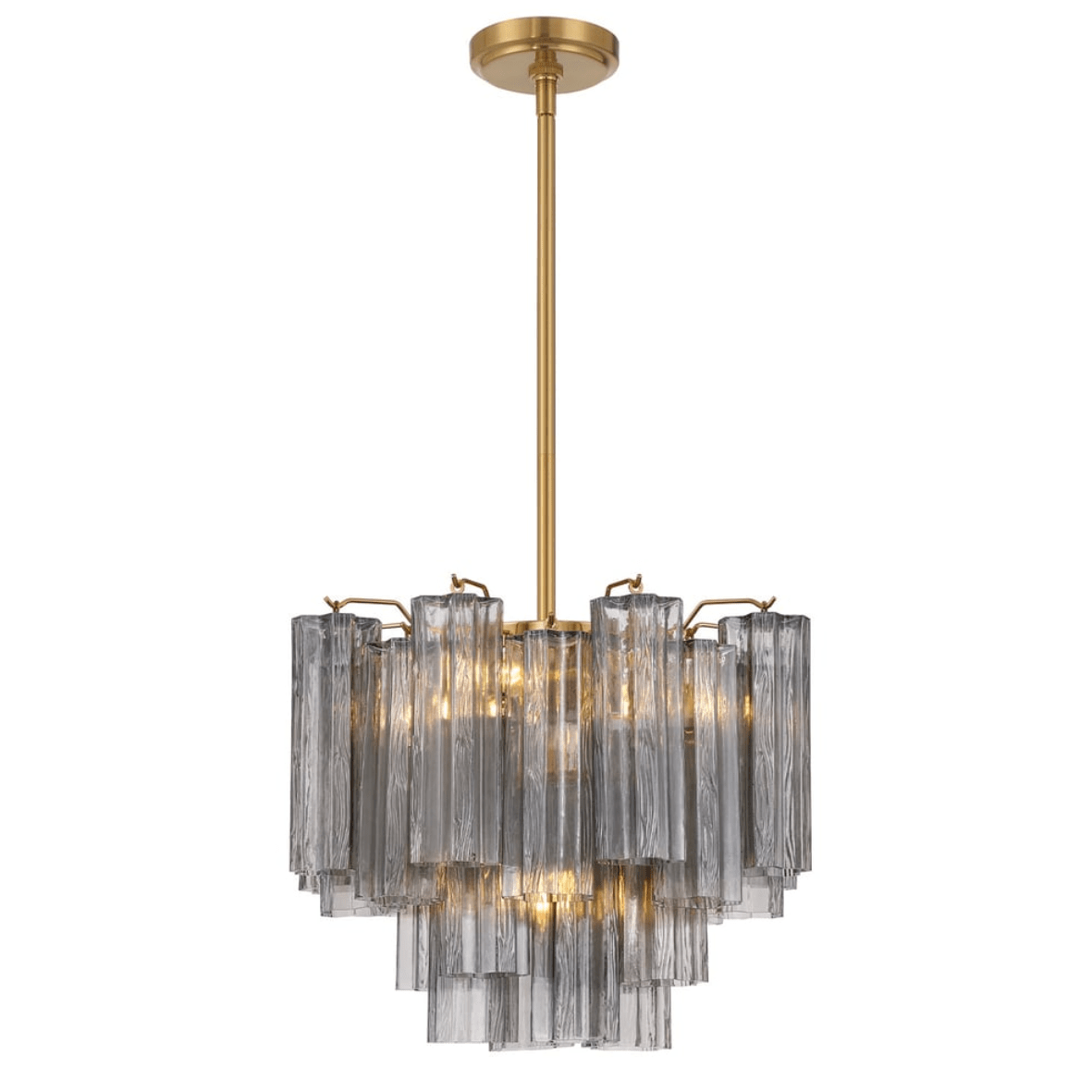 Aurora Murano Chandelier Glass Tube Layered Amber - Neutralighting