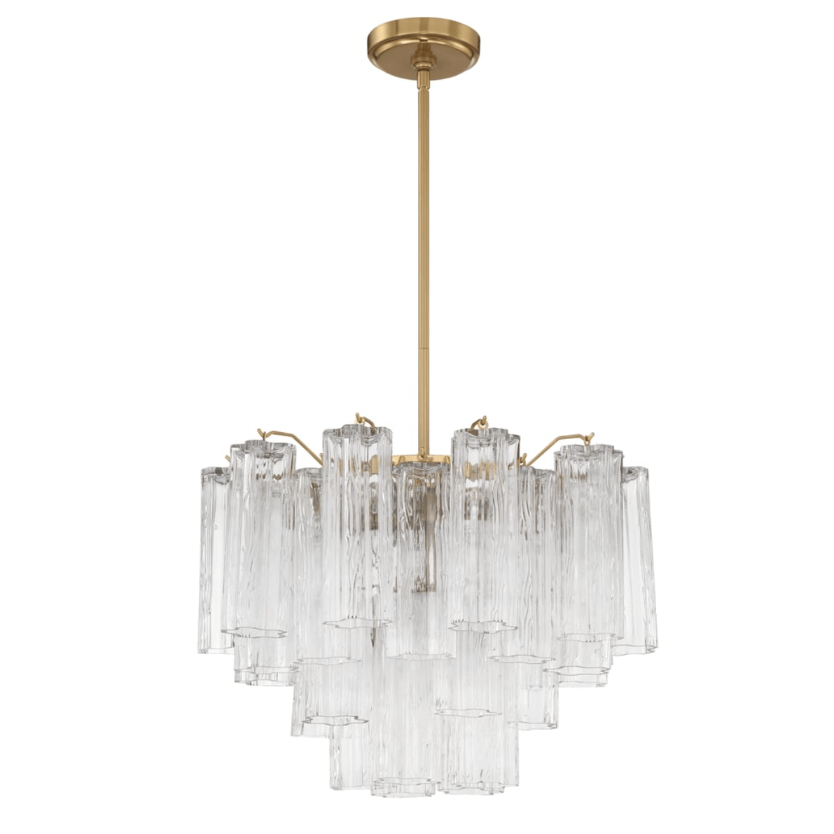 Aurora Murano Chandelier Glass Tube Layered Amber - Neutralighting