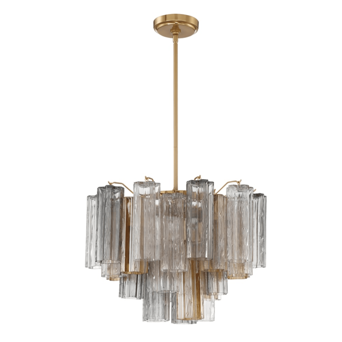 Aurora Murano Chandelier Glass Tube Layered Amber - Neutralighting