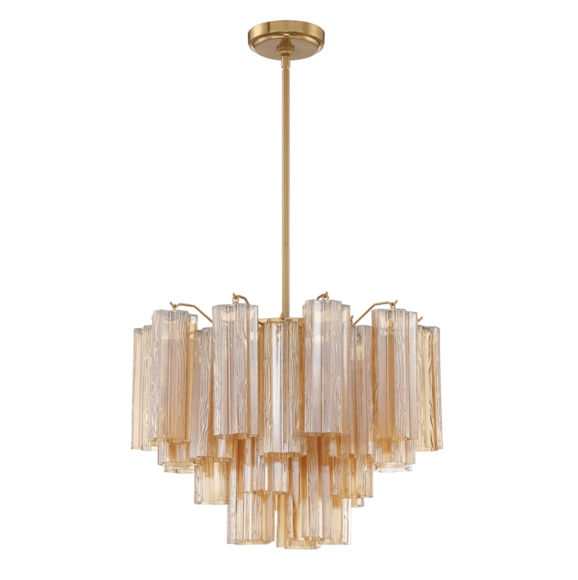 Aurora Murano Chandelier Glass Tube Layered Amber - Neutralighting