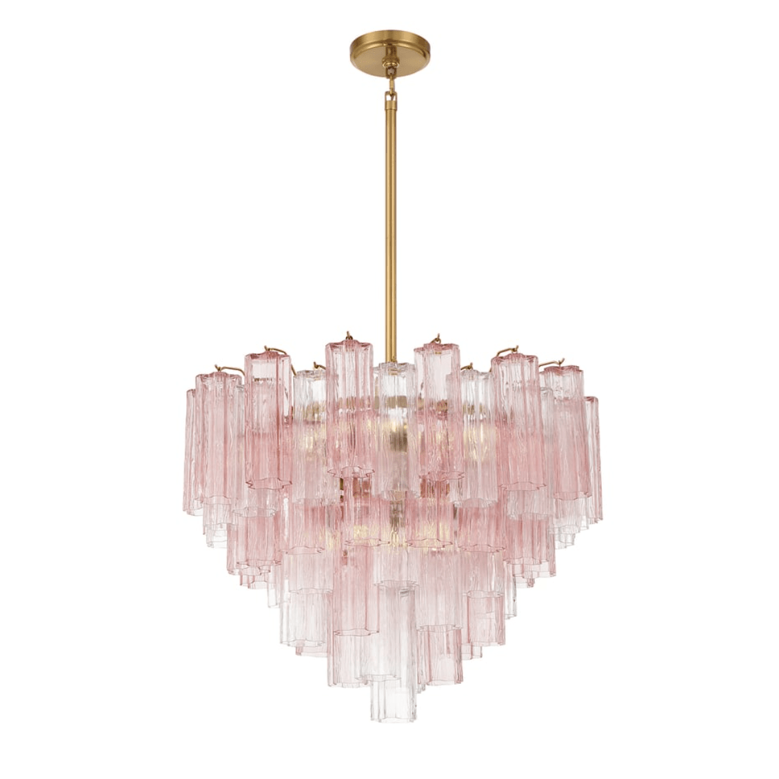 Aurora Murano Chandelier Glass Tube Layered Amber - Neutralighting