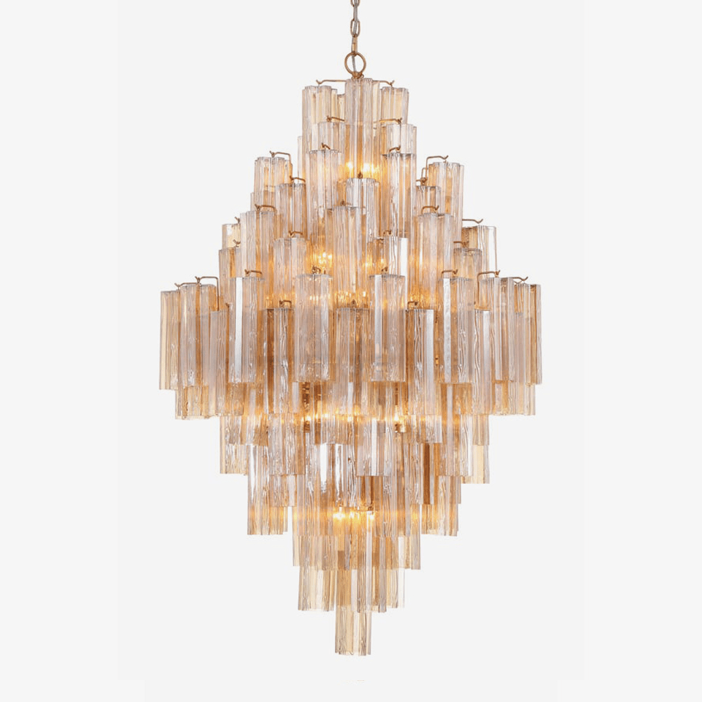 Aurora Diamond Chandelier Glass Tube Layered Amber - Neutralighting