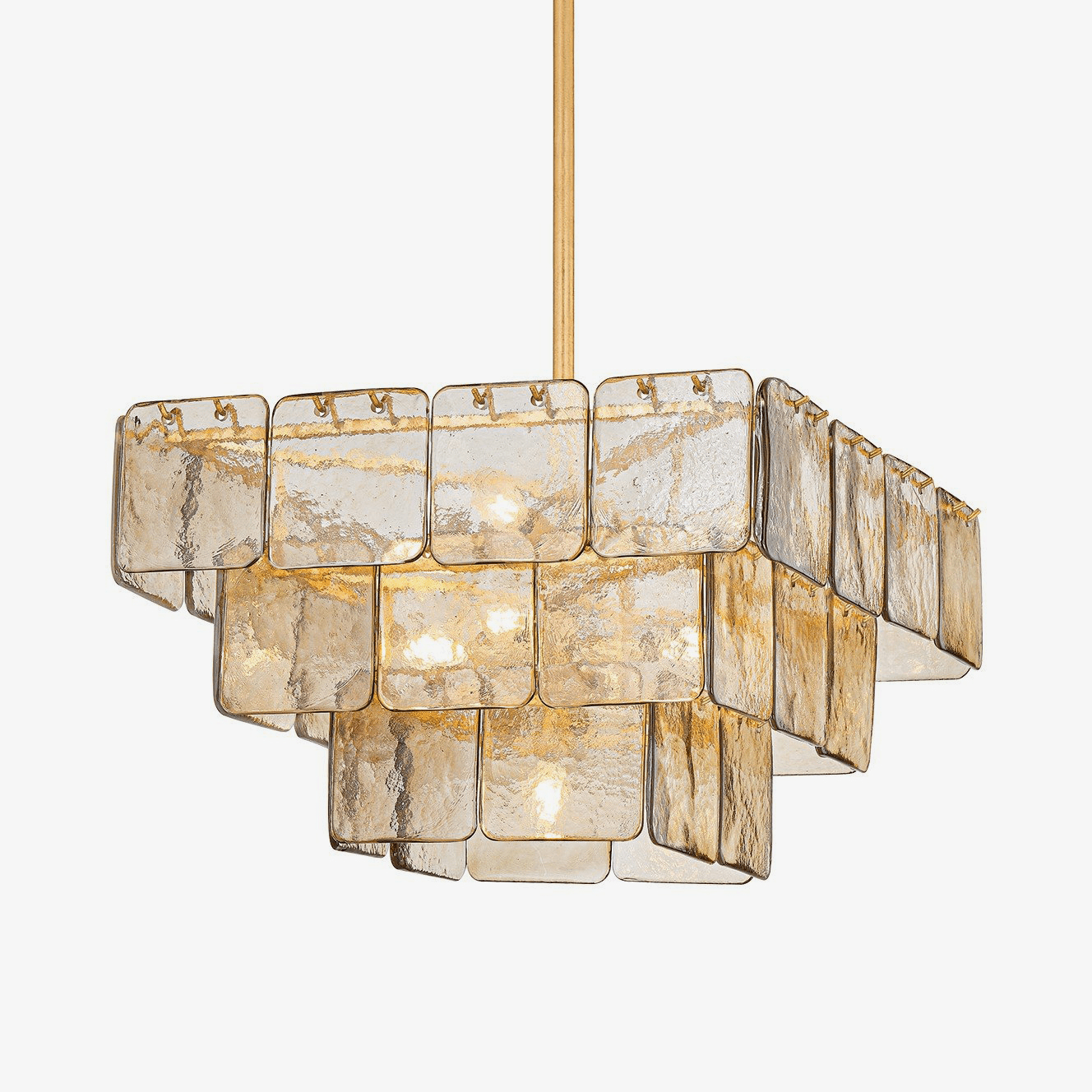 Aurora Chandelier Champagne Piastre Glass Modern - Neutralighting
