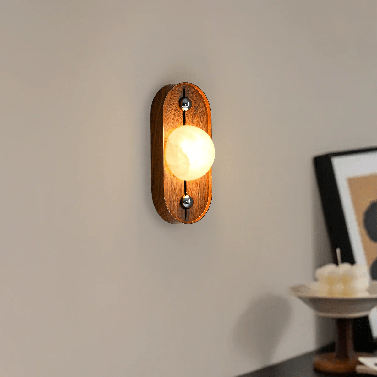 Orlin Alabaster Wood Wall Sconce - Neutralighting