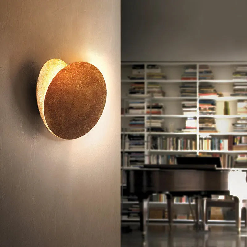Aria Kreative Mond Eclipse Wandleuchte Gold/Roter Bronzer Wohnzimmer/Schlafzimmer