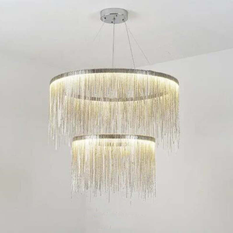 Kristy Nordisch Kronleuchter Silber/Rosegold Schlaf/Wohnzimmer-Letslighting