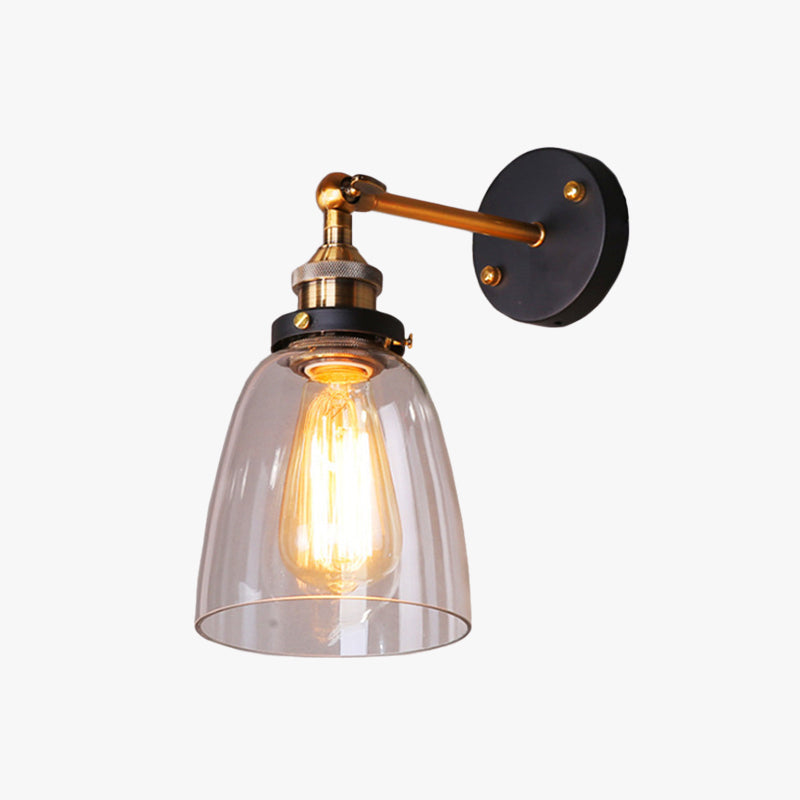 Silva Moderne LED Wandleuchte Wohn/Schlafzimmer Schwarz/Gold Glas