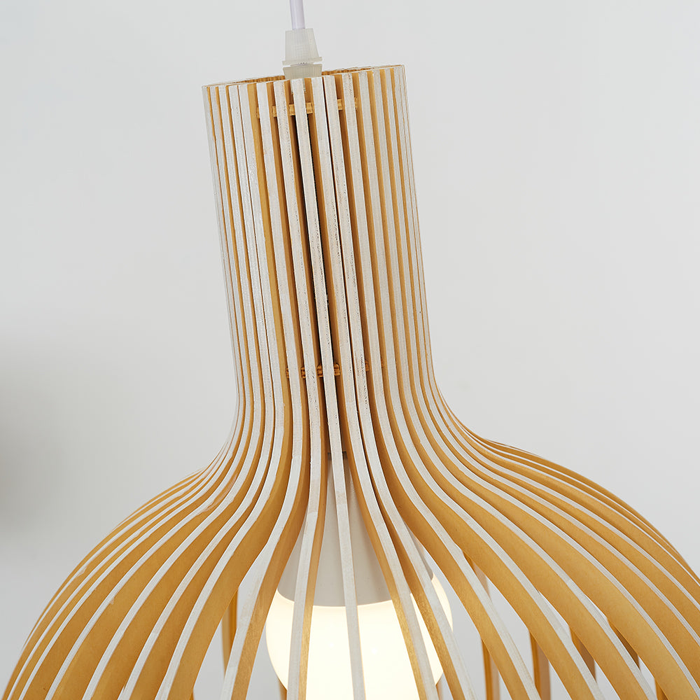 Muto Hölzerne Vogelkäfig-Lampe Pendelleuchte Holz Esszimmer