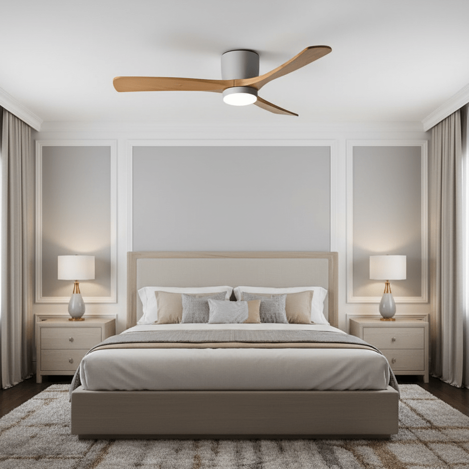 Ezra Nordische Deckenventilatorleuchte mit Fernbedienung