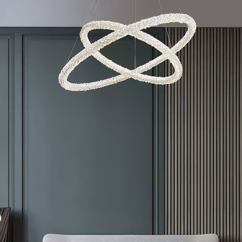 Kristy Design Rund LED Kronleuchter Metal Kristall Schlafzimmer Wohnzimmer