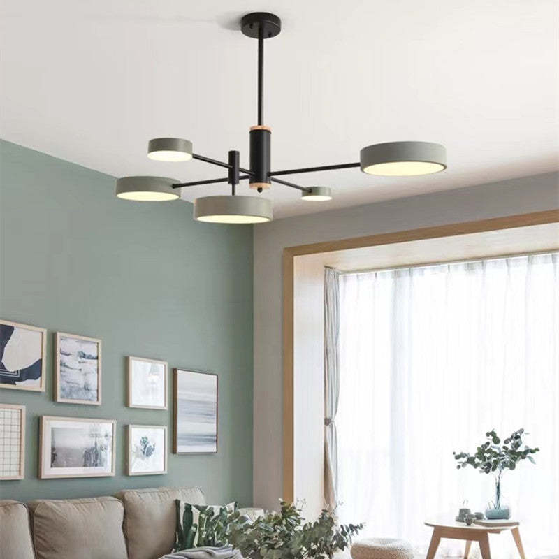 Arisha Modern LED Pendelleuchte Gold/Weiß/Grau Wohn/Schlaf/Esszimmer Esstisch Metall&Holz 3 Farbwechsel Per Schalter-Letslighting