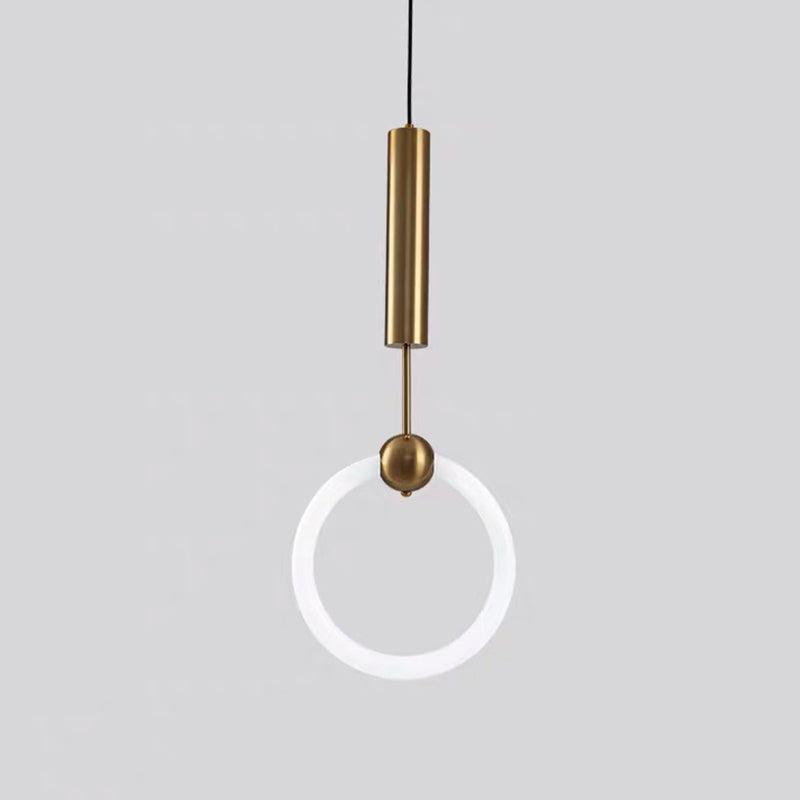 Kristy Pendelleuchte Ring, Geometrisch, Kugel, Gold, Metall/Glas, Wohnzimmer