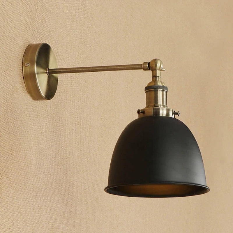 Silva Vintage LED Wandleuchte Innen Schwarz Schlafzimmer Metall