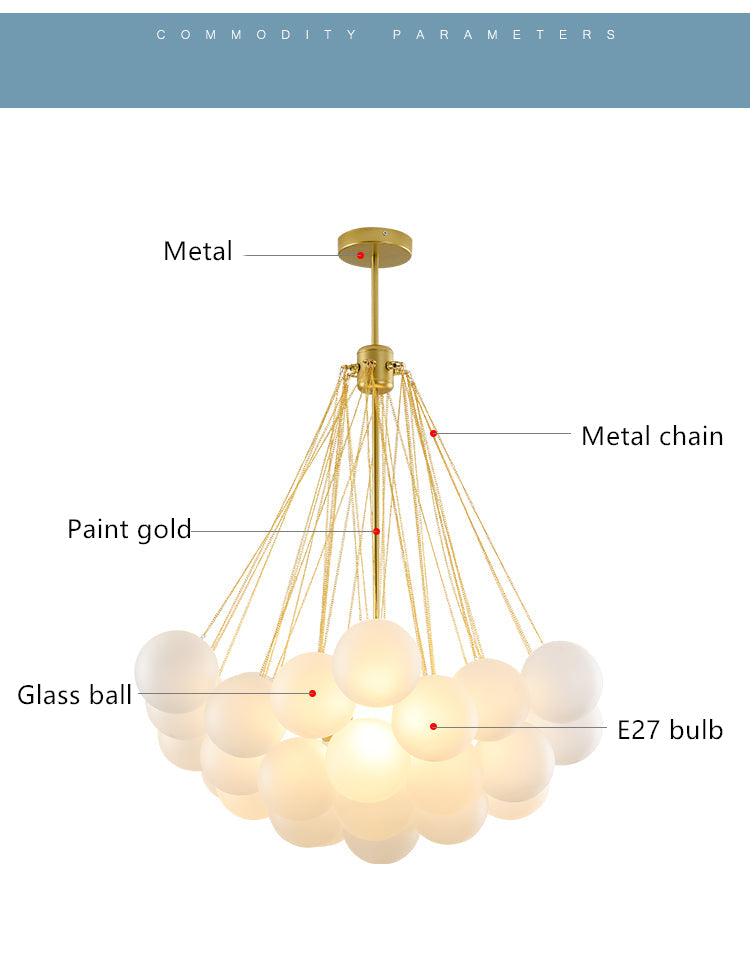 Valentina Modern LED Kronleuchter Kugel Schwarz/Gold Wohnzimmer Glas