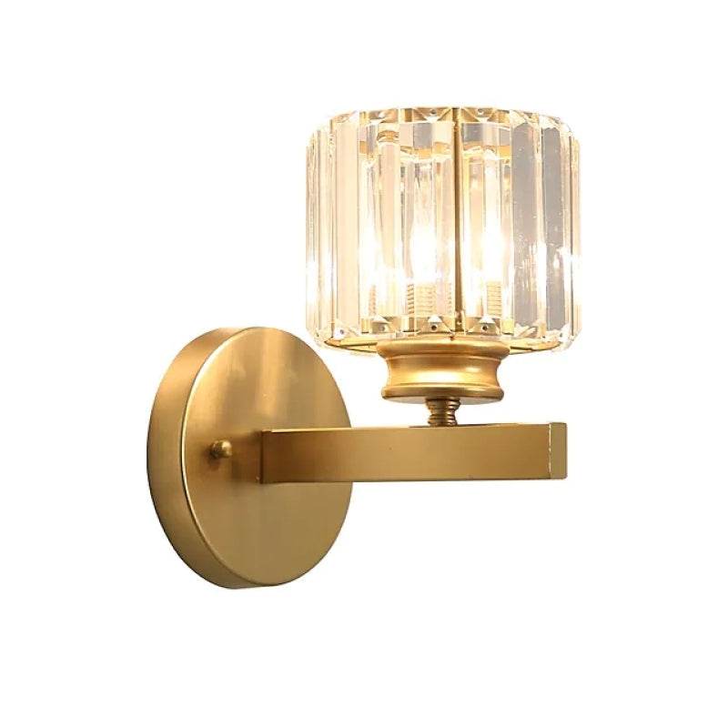 Kristy Modern LED Wandleuchte Innen Schwarz Schlafzimmer Kristall/Metall