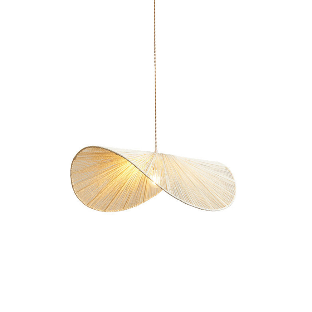 Muto Twine Modern LED Pendelleuchte Braun/Beige Durchmesser Metall/Rattan Schlafzimmer