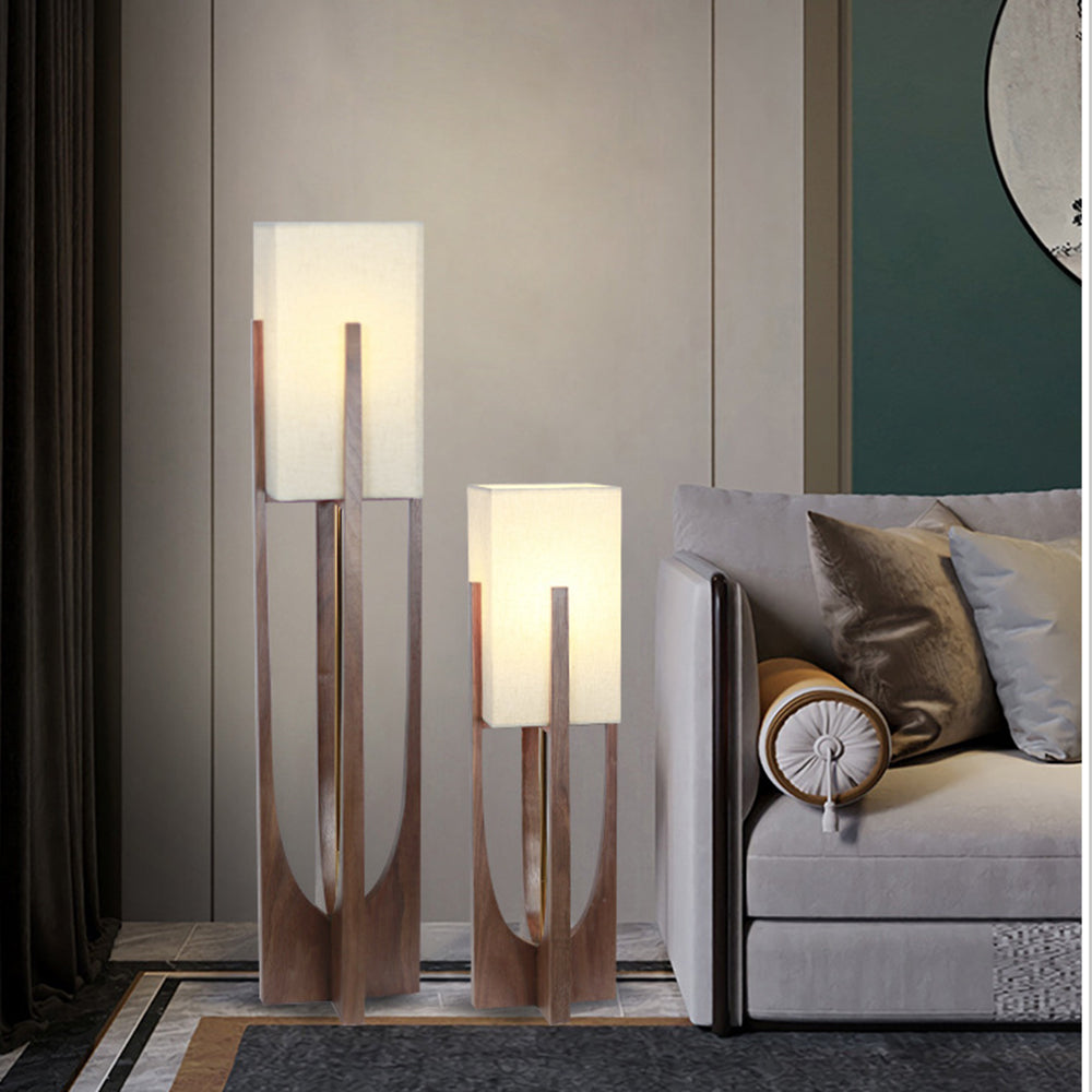 Muto Design LED Stehlampe Holzfarbe Wohn/Arbeits/Schlaf/Esszimmer Holz&Stoff