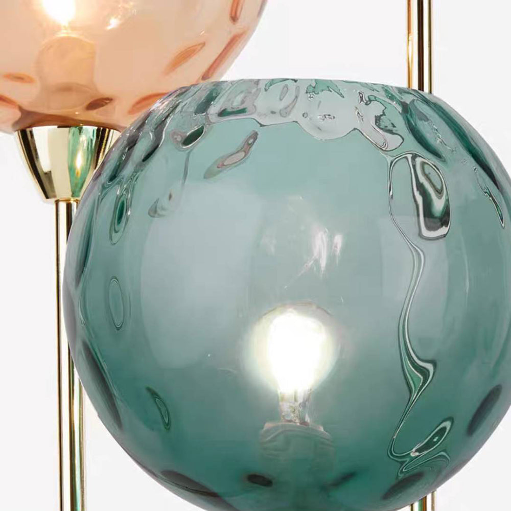 Valentina Modern Blase LED Stehleuchte Rosa-Grau / Orange-Blau Wohn/Schlaf/Arbeitszimmer Metall Glas 3-flammig, 2 Farben, Höhe 153CM