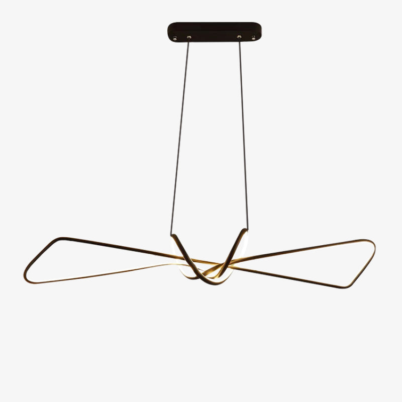 Arisha Minimalistische LED Pendelleuchte Schwarz/Gold Essenzimmer