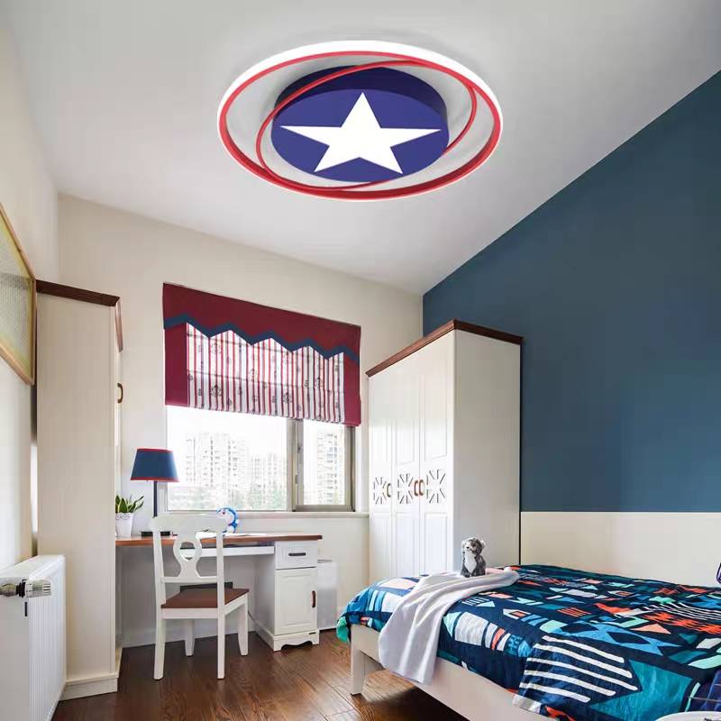 Moderne Deckenleuchte Umlaufbahn LED Dunkelblau