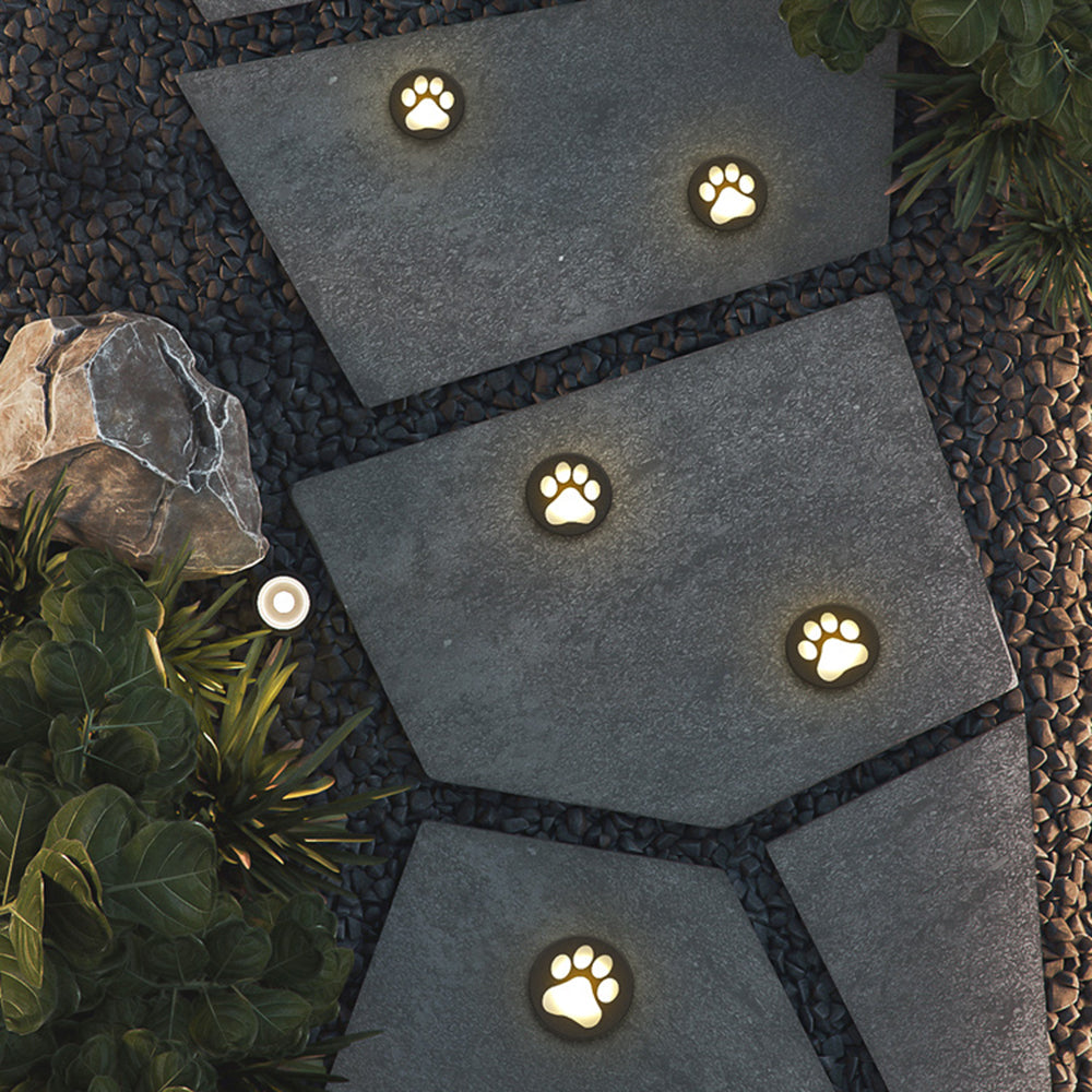 Aria Design LED Außenleuchte Katzenpfote Schwarz Garten/Terrasse Metall&Acryl ∅ 15CM