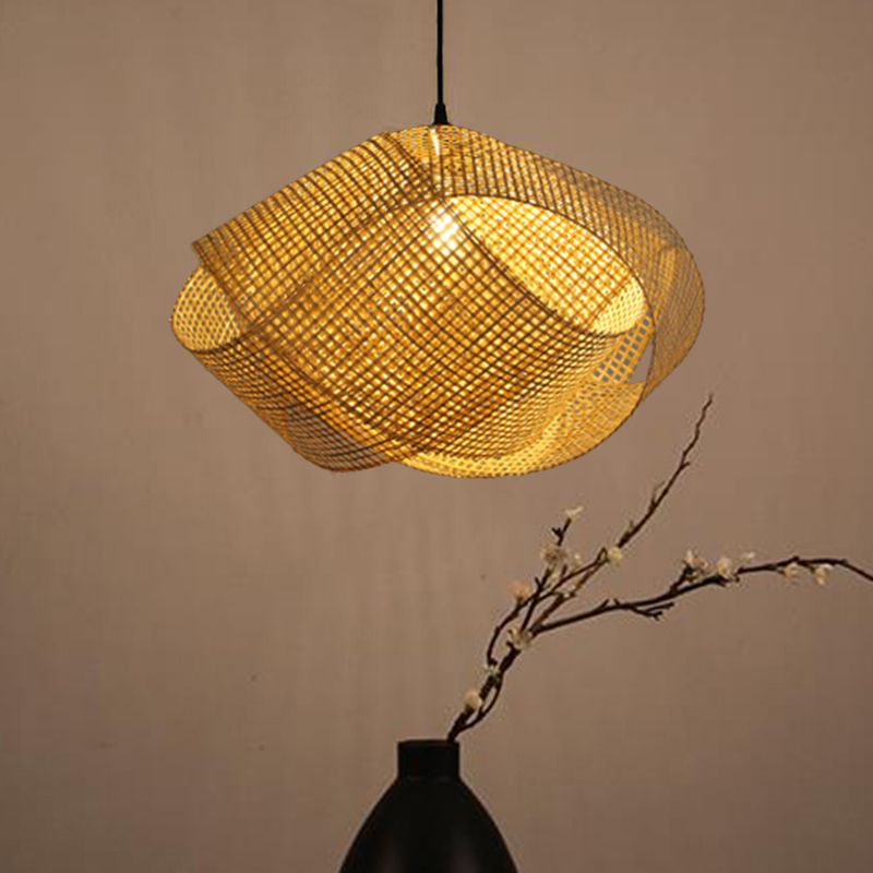 Ritta Pendelleuchte Rattan Arbeitszimmer/Schlafzimmer Design LED