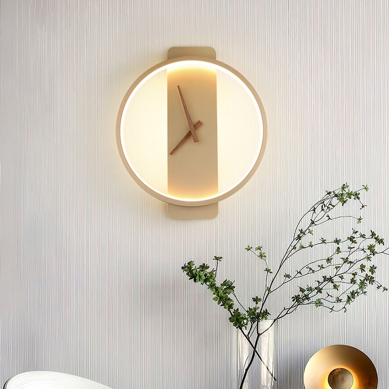 Valentina Arisha Square Clock Metall/Acryl Wandleuchte Gold Wohnzimmer