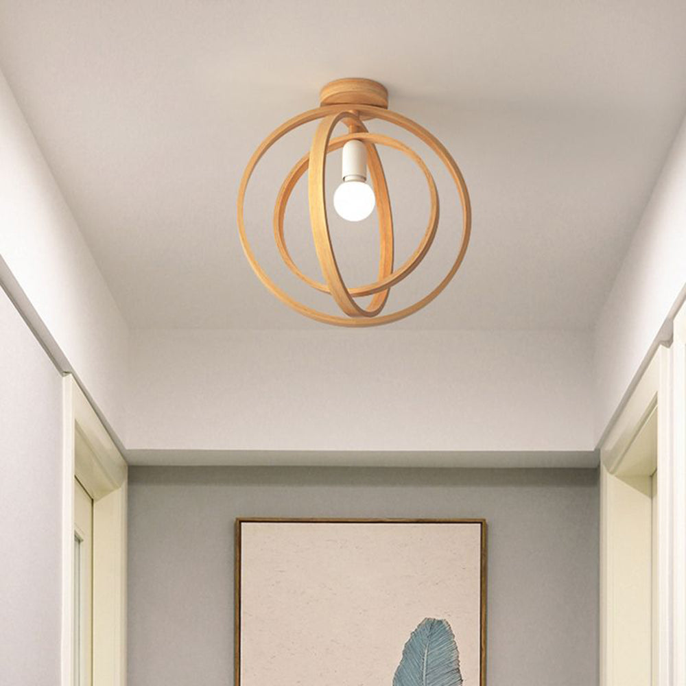 Muto Modern LED Geometrisch Käfig Deckenleuchte Holz/Acryl Schlafzimmer
