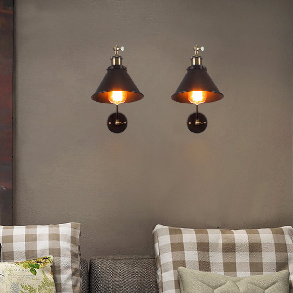 Silva Retro Industrielle Wandleuchte LDE Schwarz, Schlafzimmer