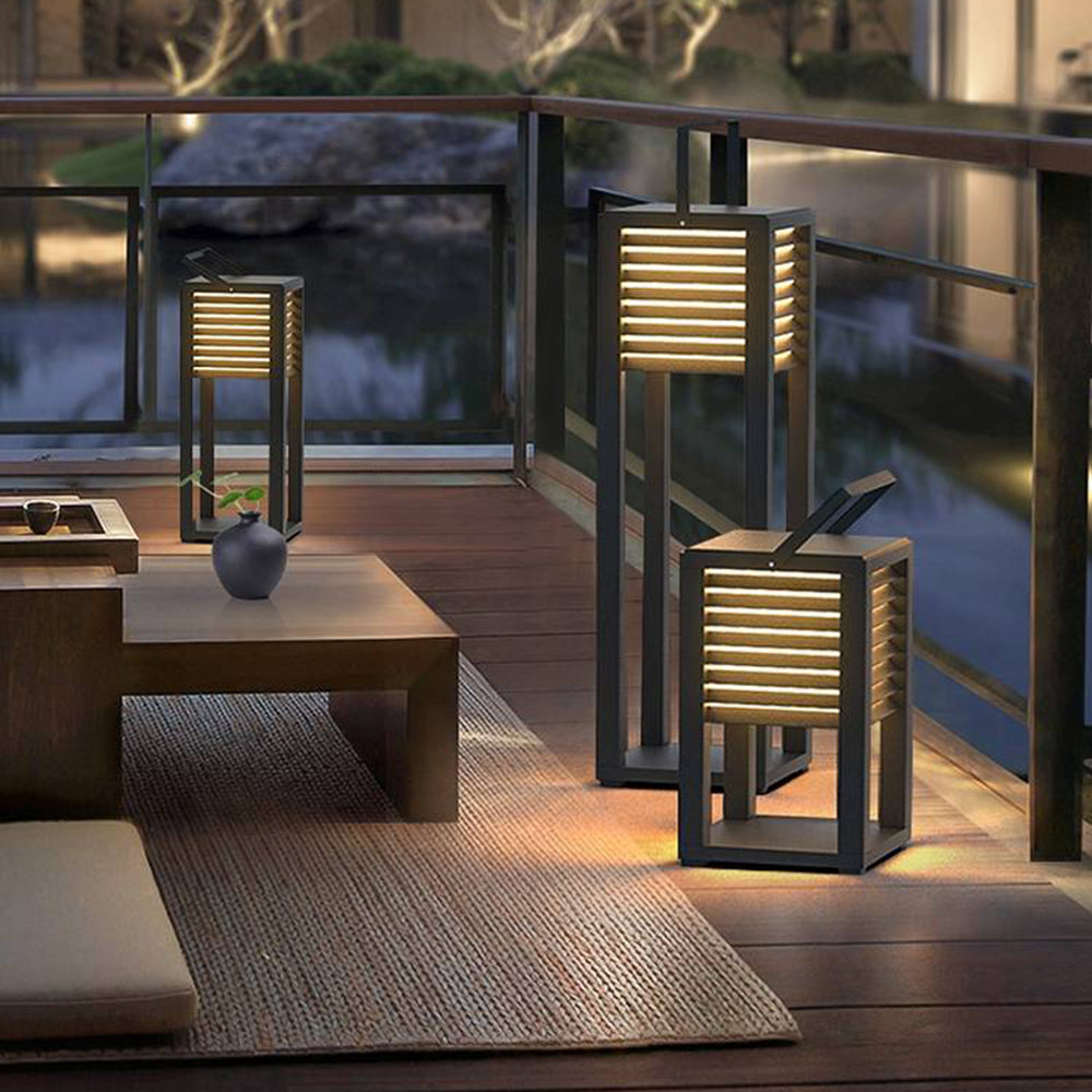 Ray Modern LED Außenstehleuchte Solar Schwarz Garten/Terrasse Metall Acryl