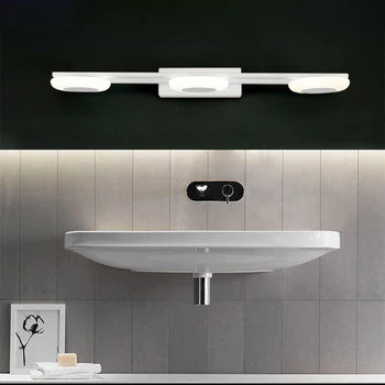 Arisha Moderne Quadratische Metall/Acryl Wandleuchte, Weiß, Badezimmer