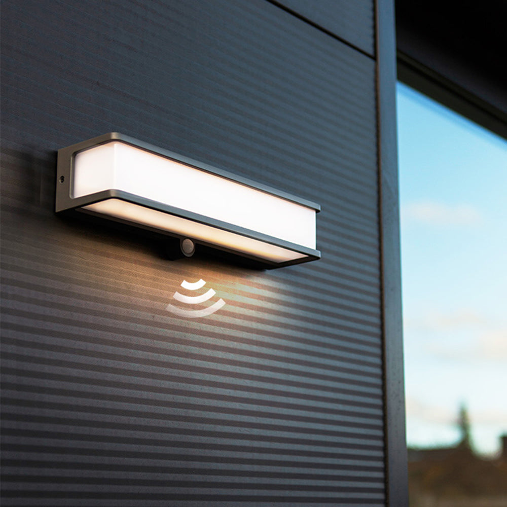 Ray Modern LED Außenwandleuchte Solar Schwarz/Weiß Flur/Balkon Acryl 3 Größen 10CM 15CM 35CM