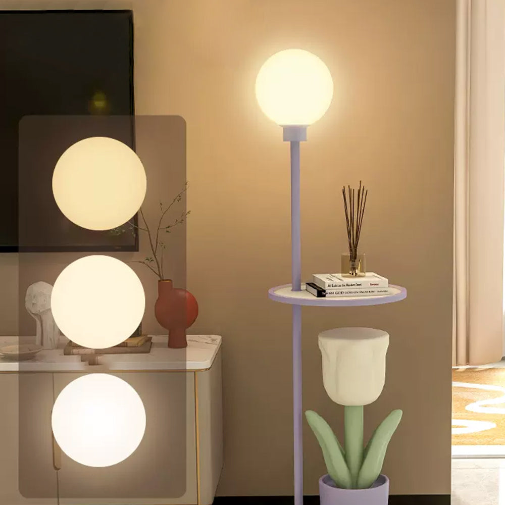 Arisha Modern Blume LED Stehlampe Gelb Wohn/Schlaf/Kinderzimmer Metall