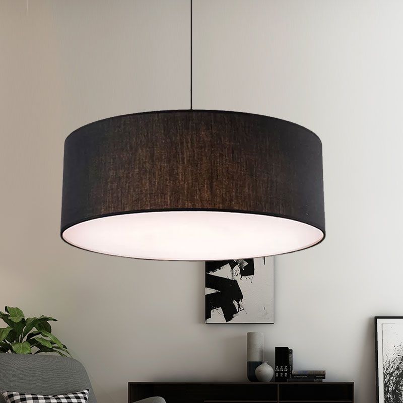 Ritta Modern LED Pendelleuchte Schwarz/Weiß/Beige/Flachsfarben Wohn/Ess/Schlafzimme Metall&Stoff-Letslighting