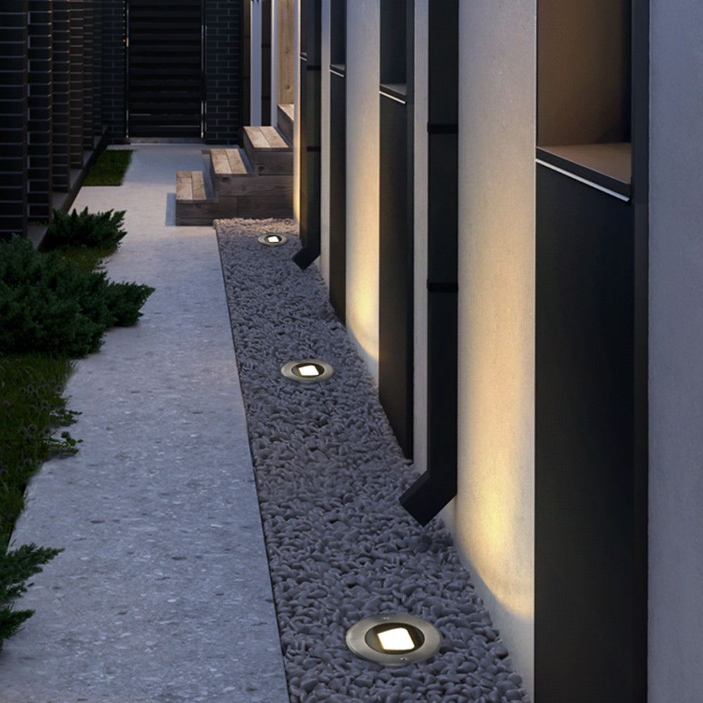 Ray Modern Kreis LED Außenleuchte Schwarz Treppenhaus/Garten/Terasse Metall&Glas ∅ 13/15CM