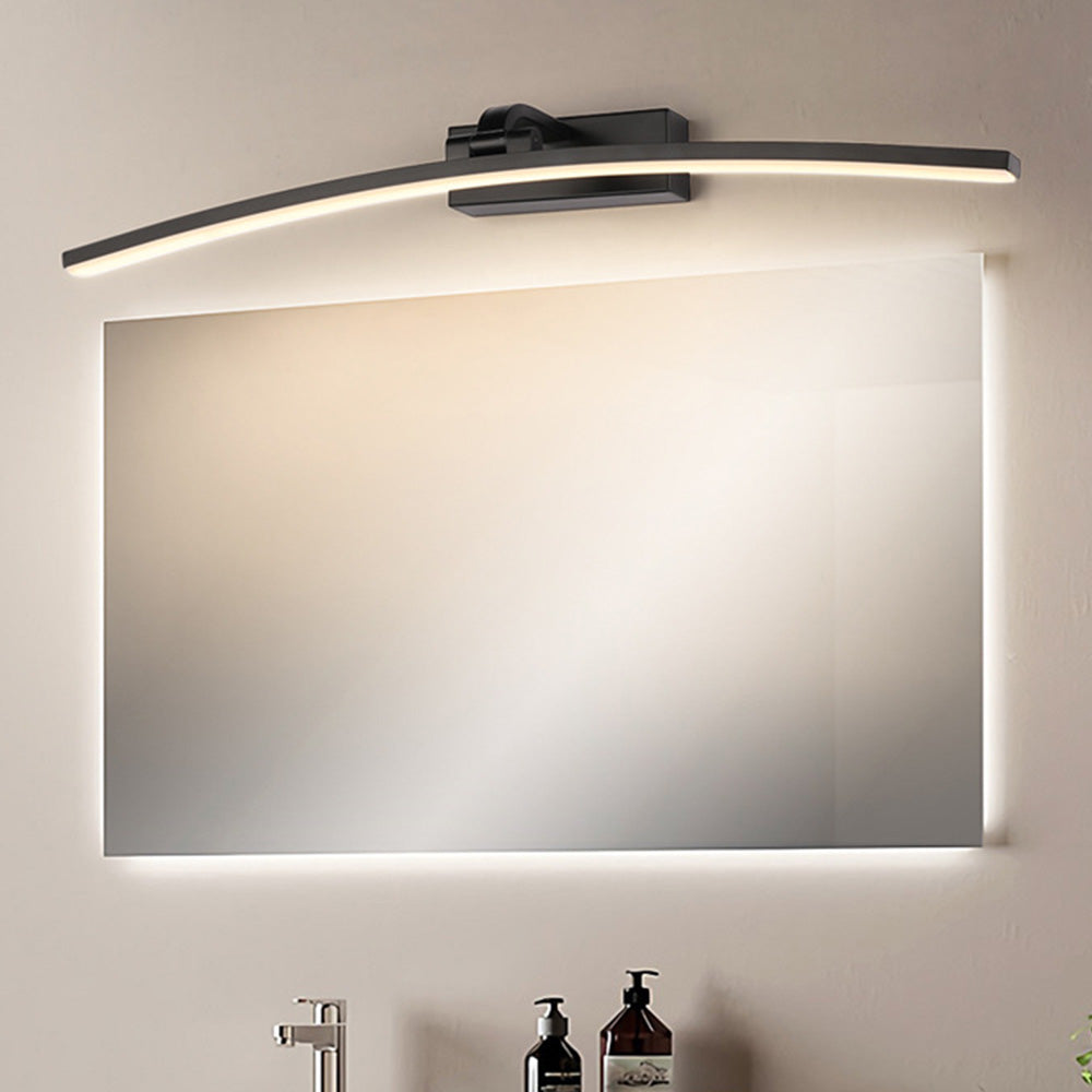 Arisha Modern Curved Mirror Front LED Wandleuchte Schwarz/Weiß Badezimmer Metall