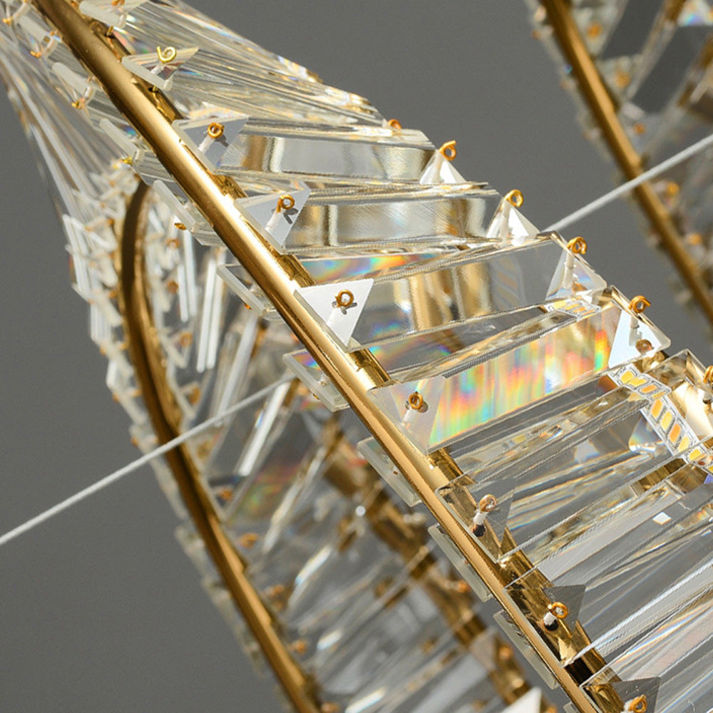 Kristy Kronleuchter luxuriös Rund LED Gold Glas Schlaf/Wohnzimmer-Letslighting